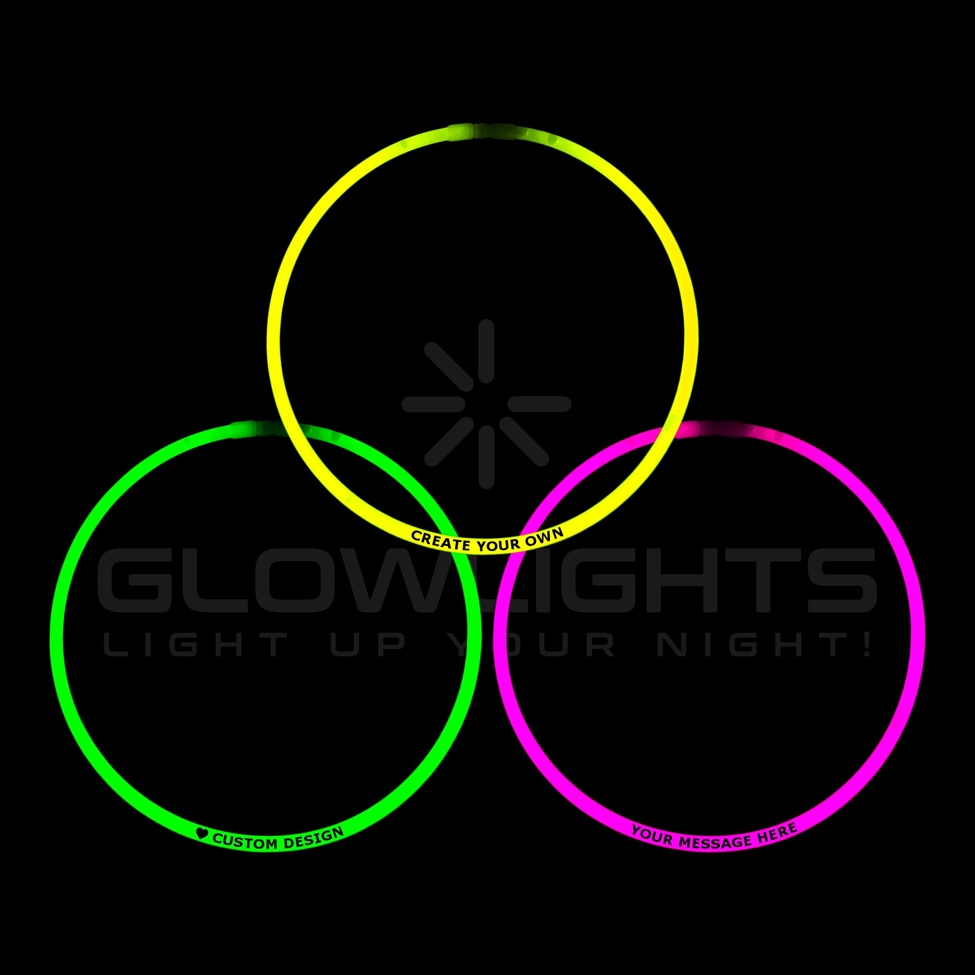 Custom Imprinted 22 Glow Necklaces 0.89 pc GlowLights